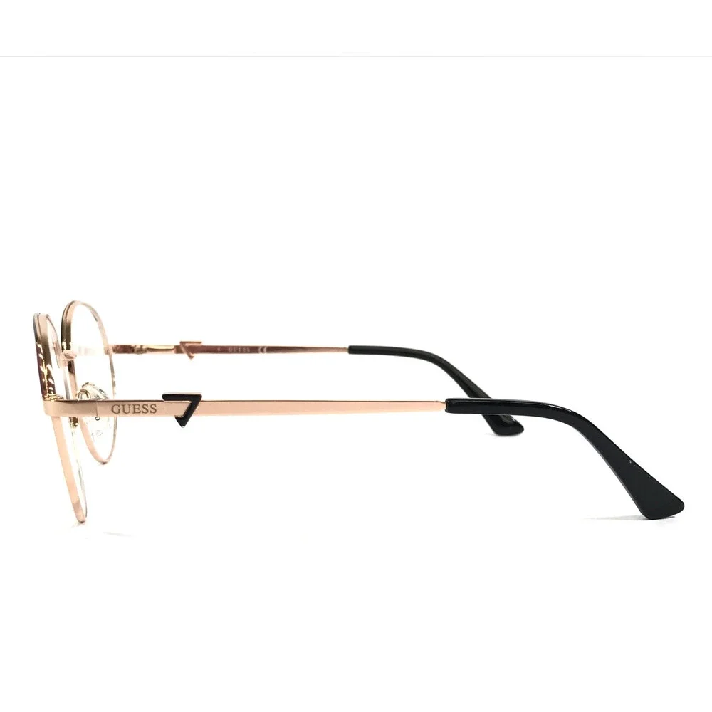 Guess Eyeglasses Frames GU2867 005 Black Rose Gold Round Full Rim 53-17-140